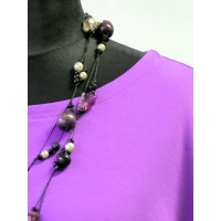 Bluzeczka Diana z pięknymi falbaniastymi rękawami - odcienie fioletu